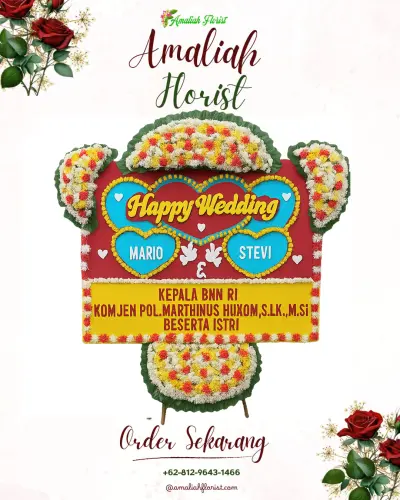 Karangan Papan Bunga Pernikahan di Terban